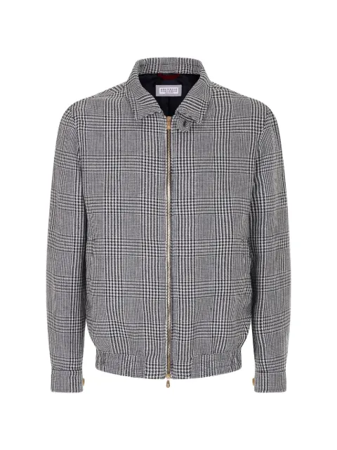Brunello Cucinelli Prince of Wales houndstooth shirt jacket