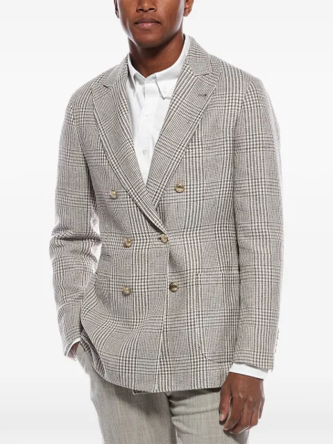 Brunello Cucinelli Prince of Wales-check double-breasted blazer