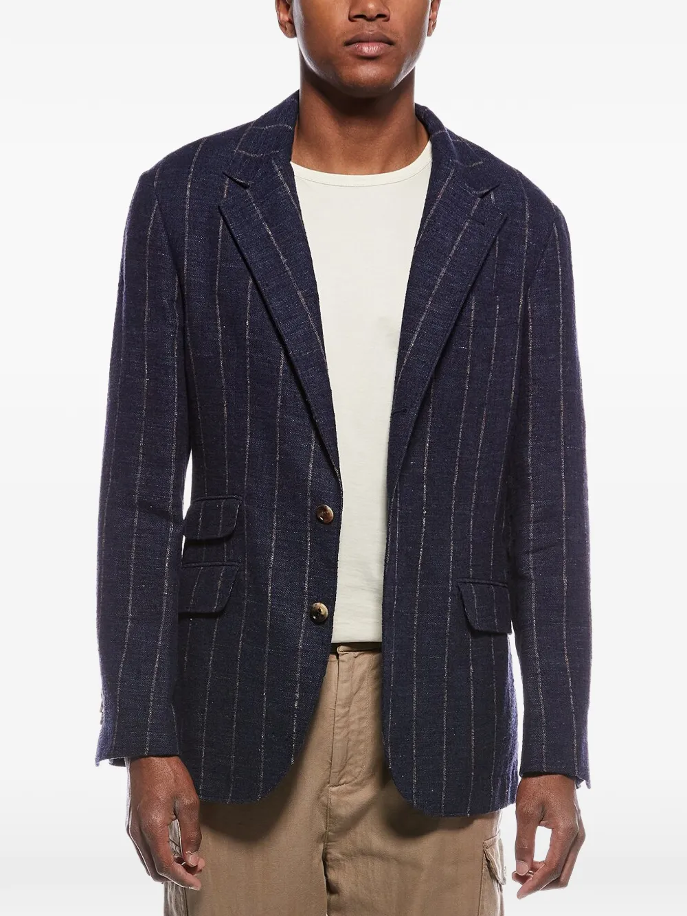 Brunello Cucinelli pinstripe-pattern blazer - Blu