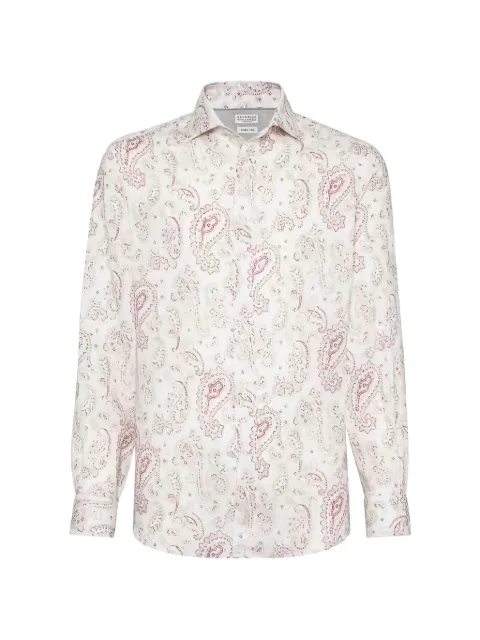 Brunello Cucinelli paisley-print linen shirt