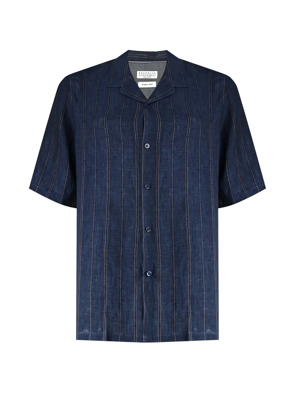 Brunello Cucinelli striped linen shirt - Blu