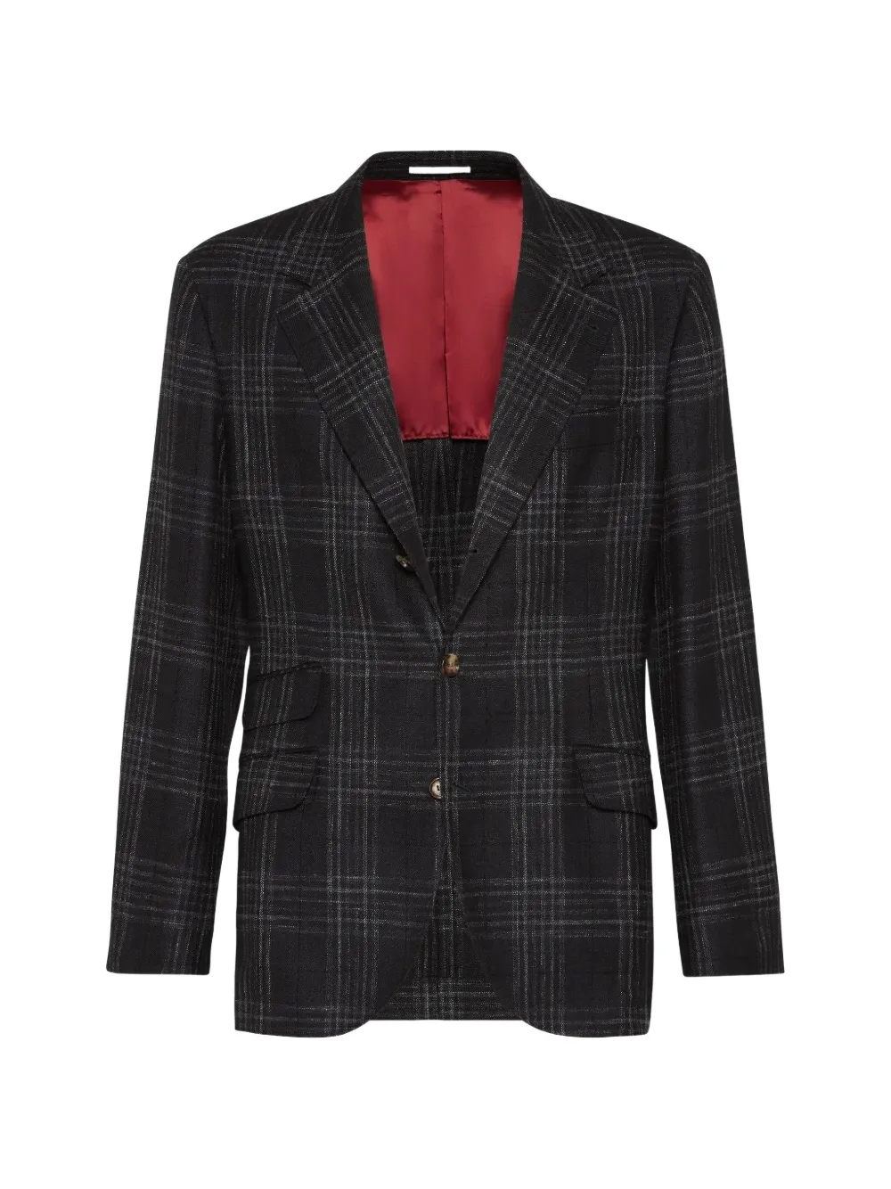 Brunello Cucinelli check blazer - Grau