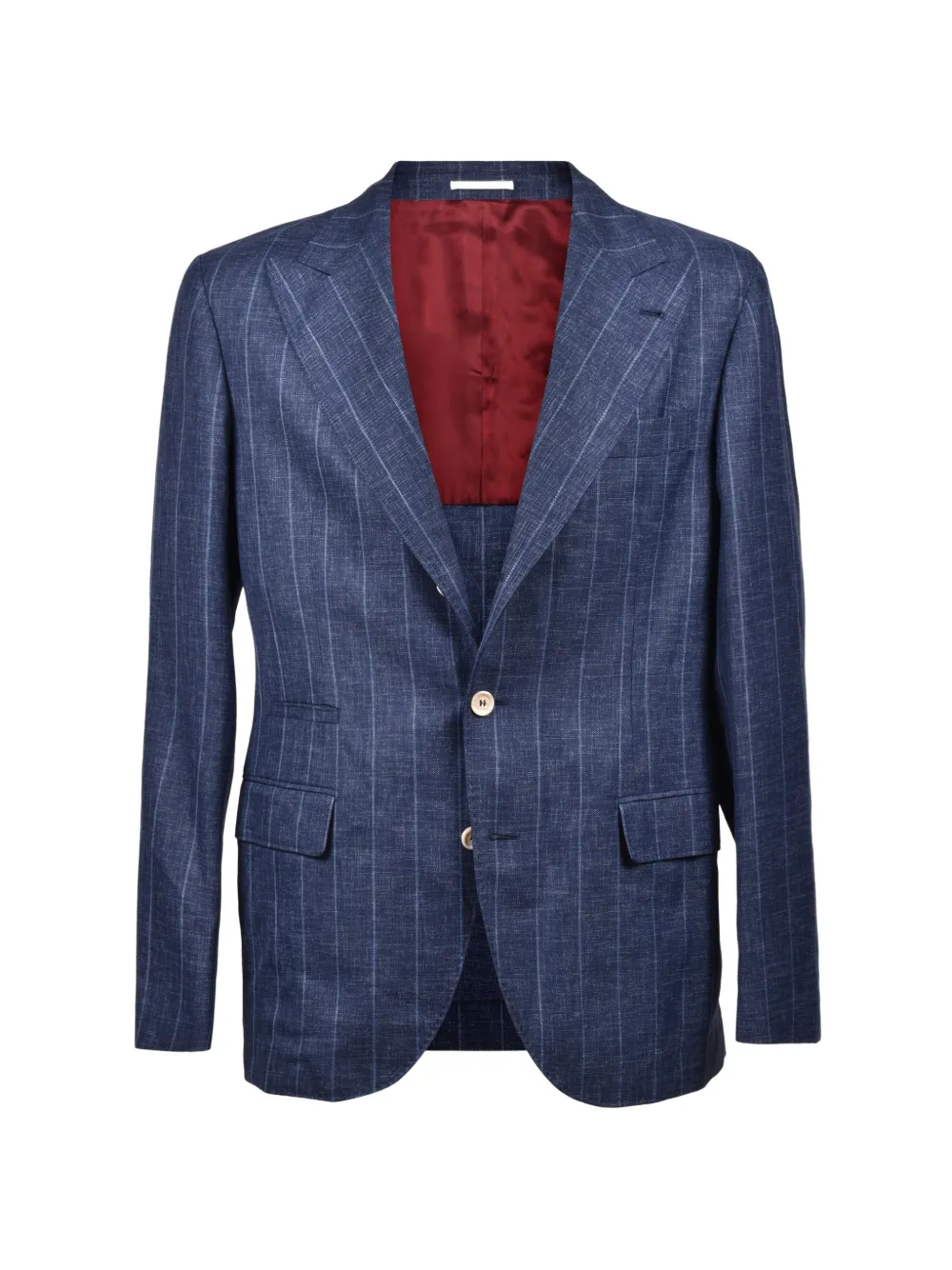 Brunello Cucinelli pinstripe wool blazer - Blu