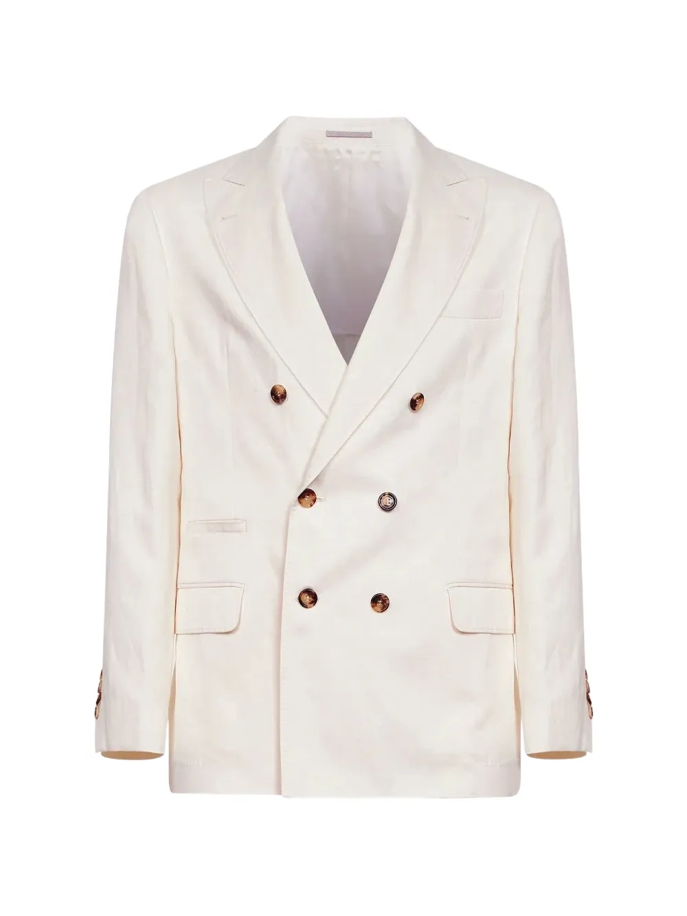 Brunello Cucinelli long-sleeves double-breasted blazer - Bianco