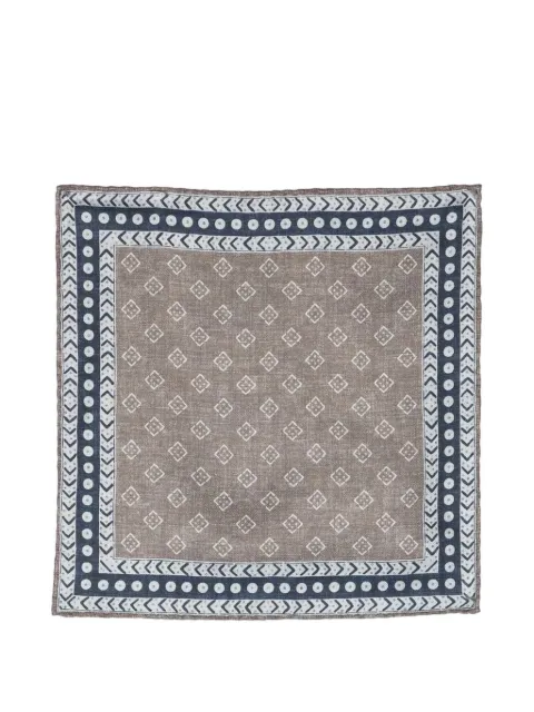 Brunello Cucinelli geometric-pattern silk pocket square