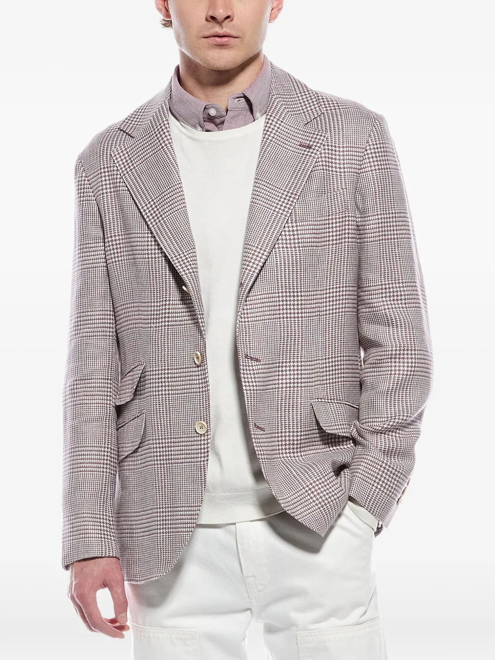Brunello Cucinelli Glen plaid blazer - Purple