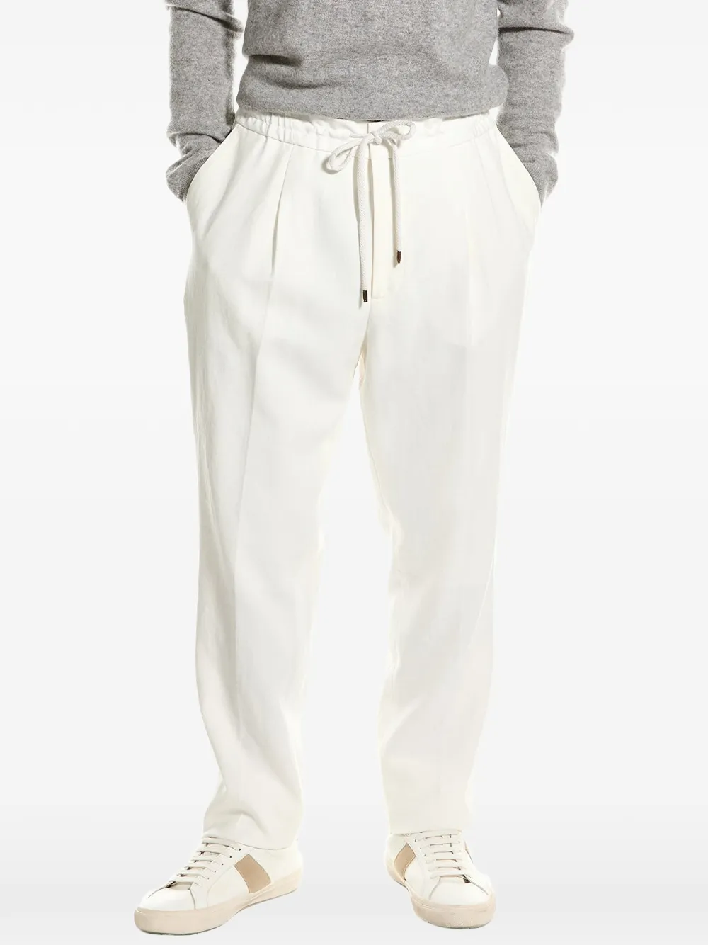 Brunello Cucinelli pleated drawstring trousers - Nude