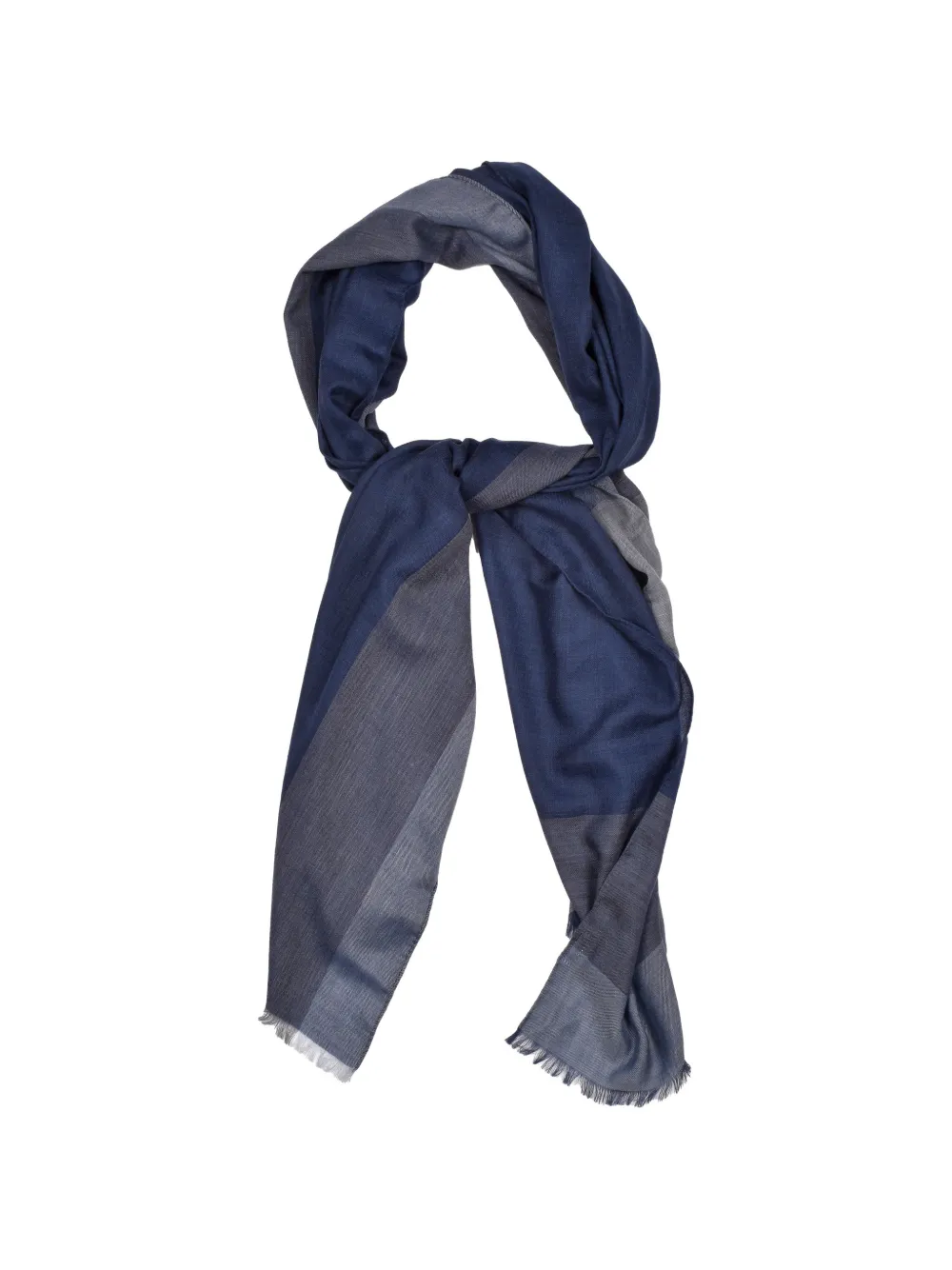 Brunello Cucinelli two-tone cashmere scarf - Blu