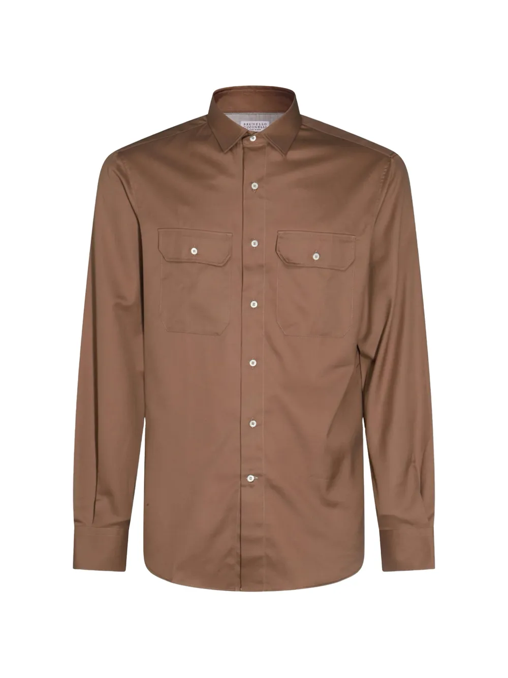 Brunello Cucinelli pocket-details cotton shirt - Marrone