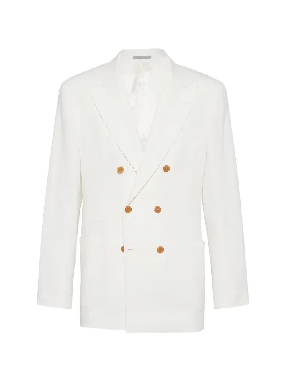 Brunello Cucinelli double-breasted linen blazer - Weiß