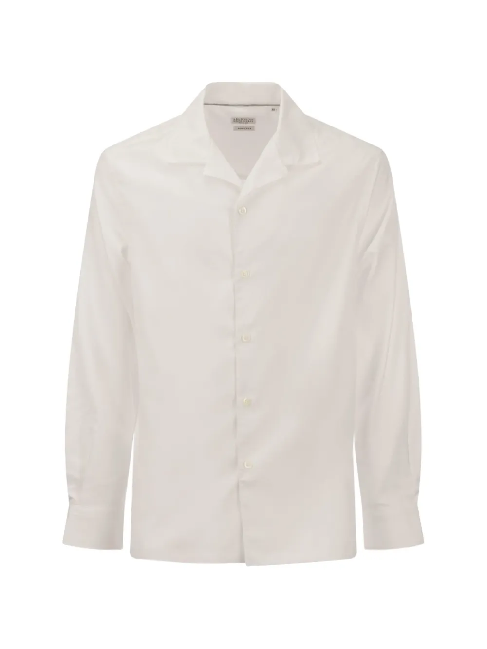 Brunello Cucinelli long-sleeve camp-collar shirt - Bianco