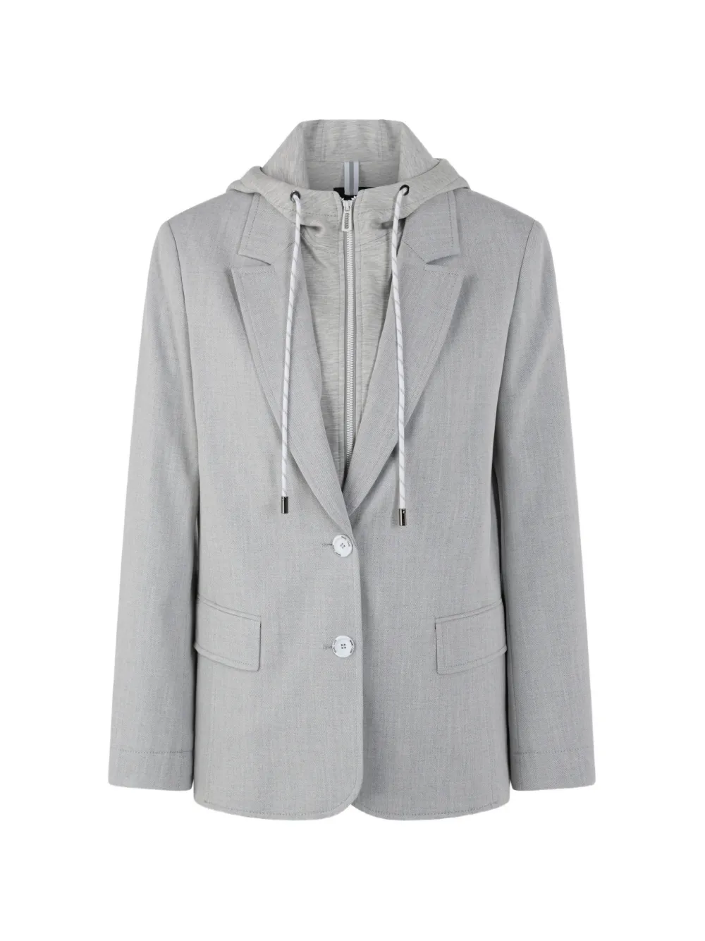 MARCCAIN layered hooded blazer - Grigio
