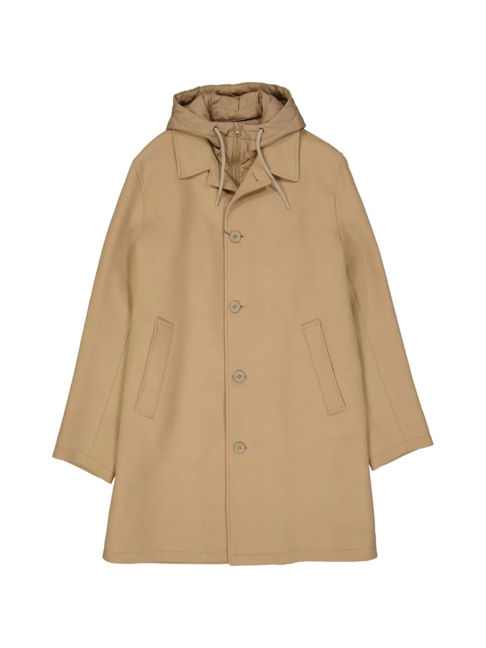 Herno hooded single-breasted coat - Toni neutri