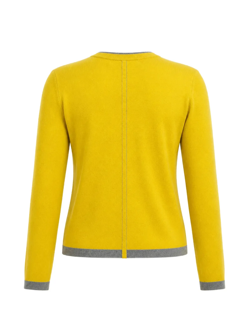  Cuddleup Contrast-trim Button-down Cardigan - Jaune 