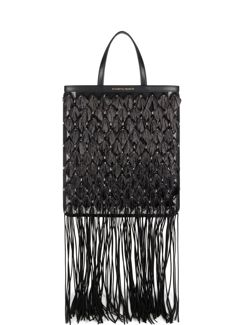 Elisabetta Franchi fringed tote bag - Schwarz