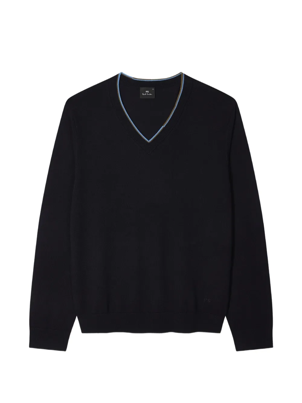 PS Paul Smith contrast-trim V-neck sweater - Blau