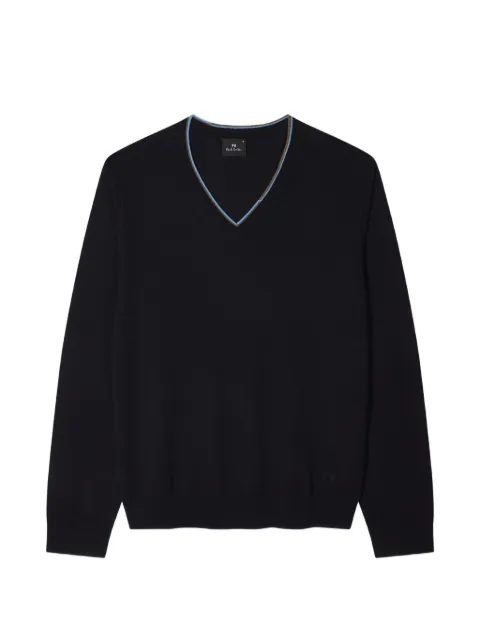 PS Paul Smith contrast-trim V-neck sweater