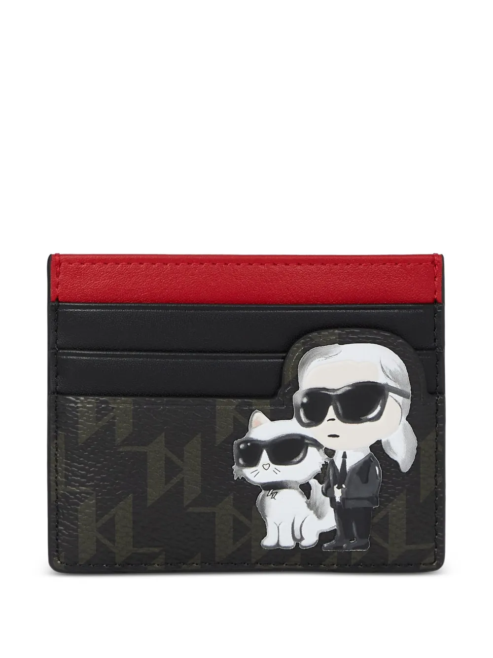 Karl Lagerfeld Ikon monogram-pattern cardholder - Marrone