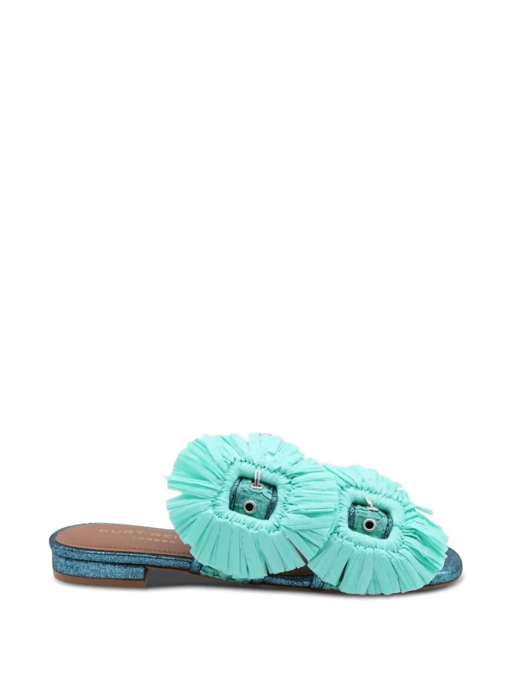 Kurt Geiger London raffia-embellished glitter-effect sandals - Green