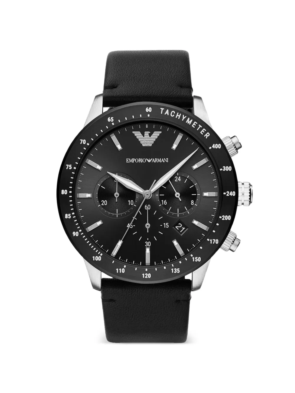 Emporio Armani round-shape 43mm watch - Nero