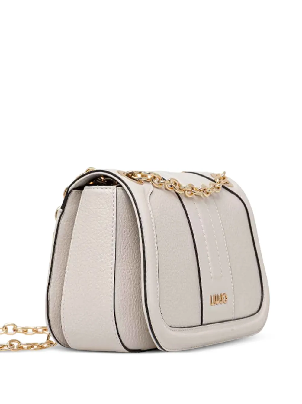 LIU JO Medium crossbodytas met logoplakkaat en vlakken Beige