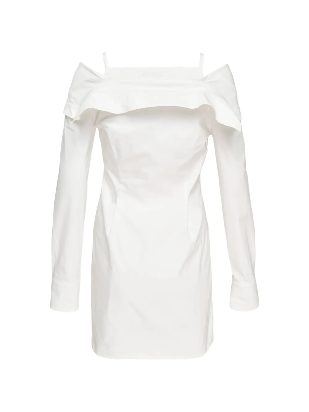 We11done Off-shoulder jurk met omslag Wit