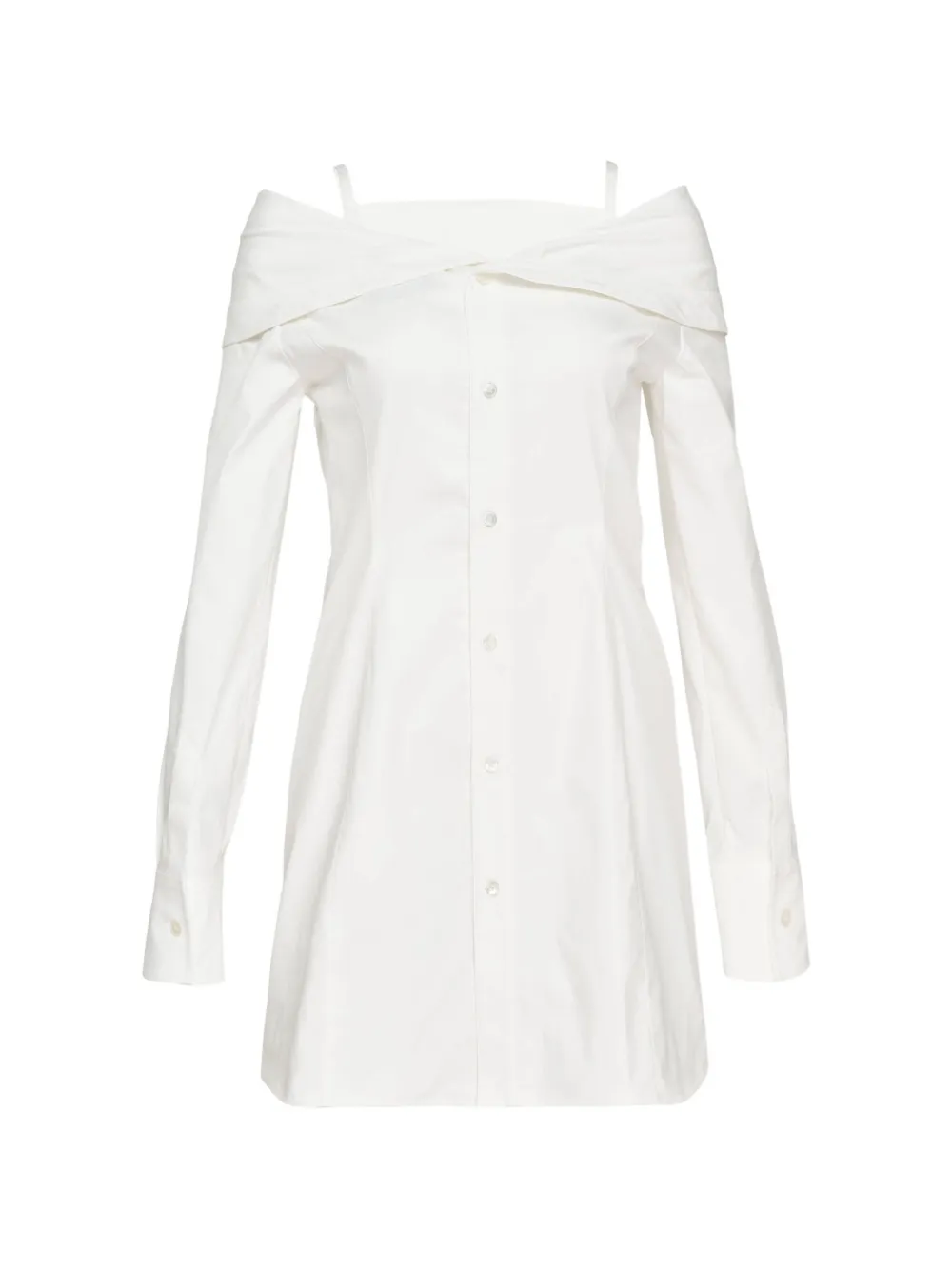 We11done fold-over off-shoulder dress - Bianco