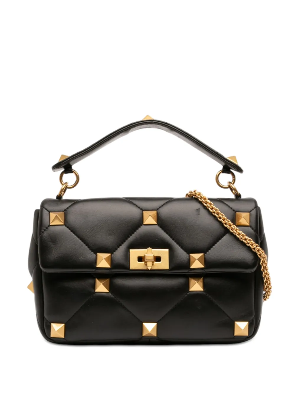 Valentino Garavani Pre-Owned 2021-2026 Large Nappa Roman Stud satchel - Nero