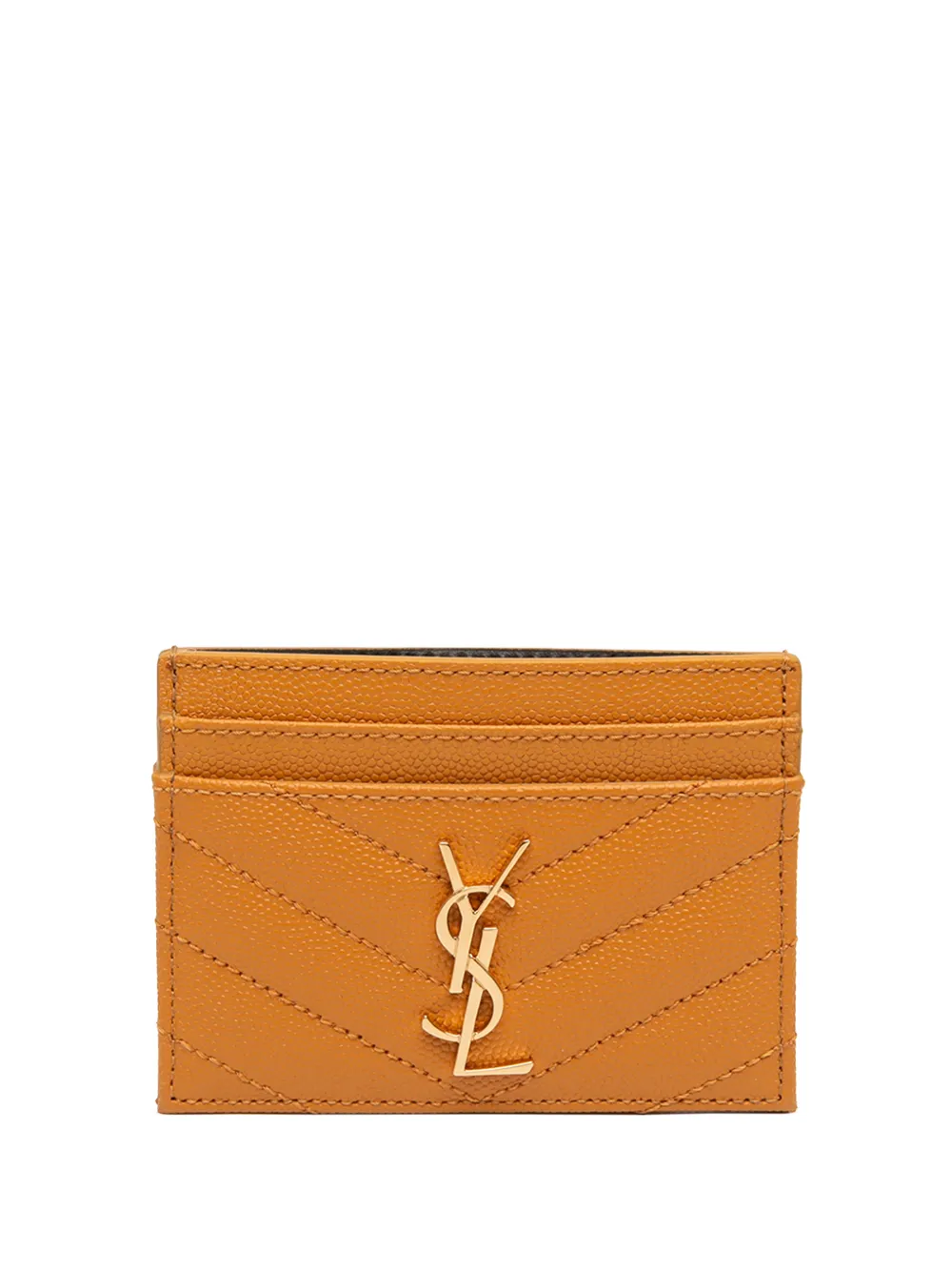 Saint Laurent Pre-Owned 2023 Grain de Poudre Monogram Cassandre Kartenetui - Braun