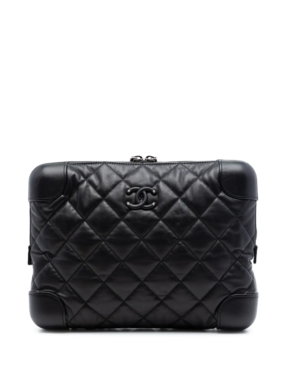 CHANEL Pre-Owned 2019 CC Quilted Lambskin Classic Trunk Case clutch bag - Nero
