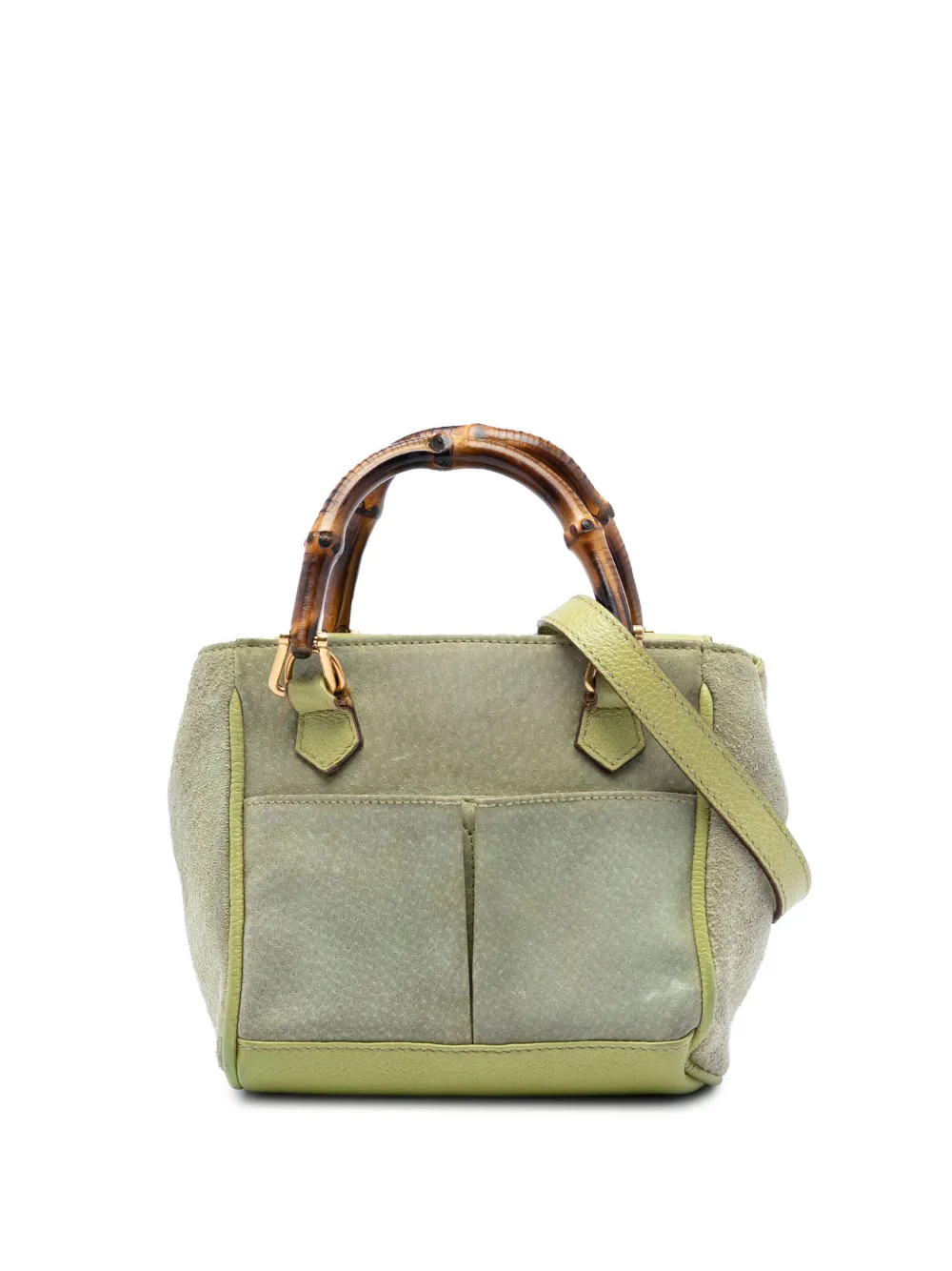 Gucci Pre-Owned 20th Century Suede Bamboo satchel - Verde