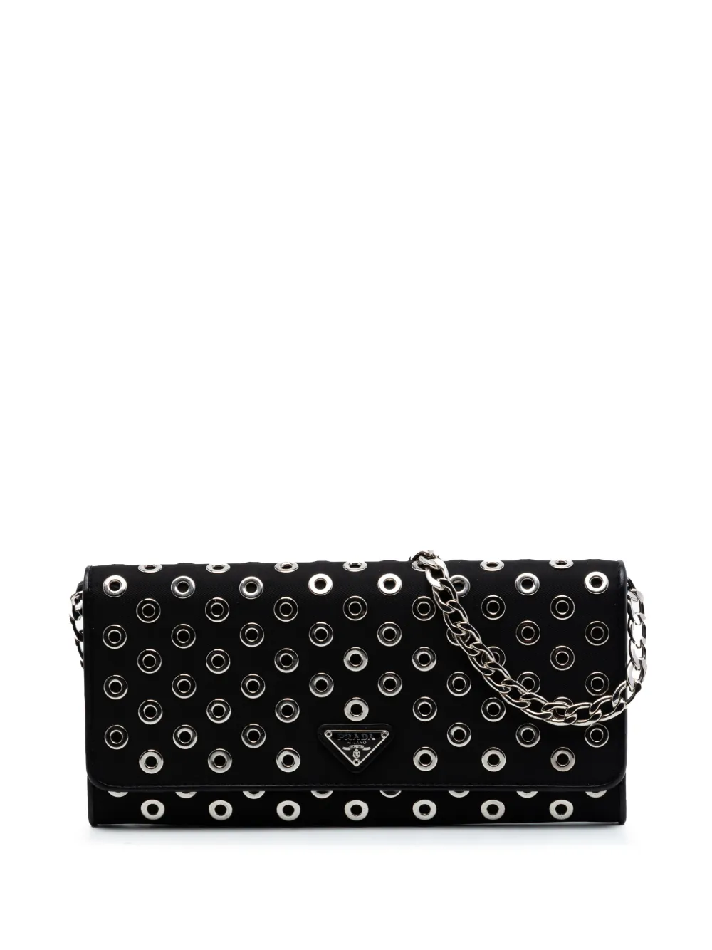 Prada Pre-Owned 2000-2013 Tessuto Grommet Wallet On Chain crossbody bag - Nero