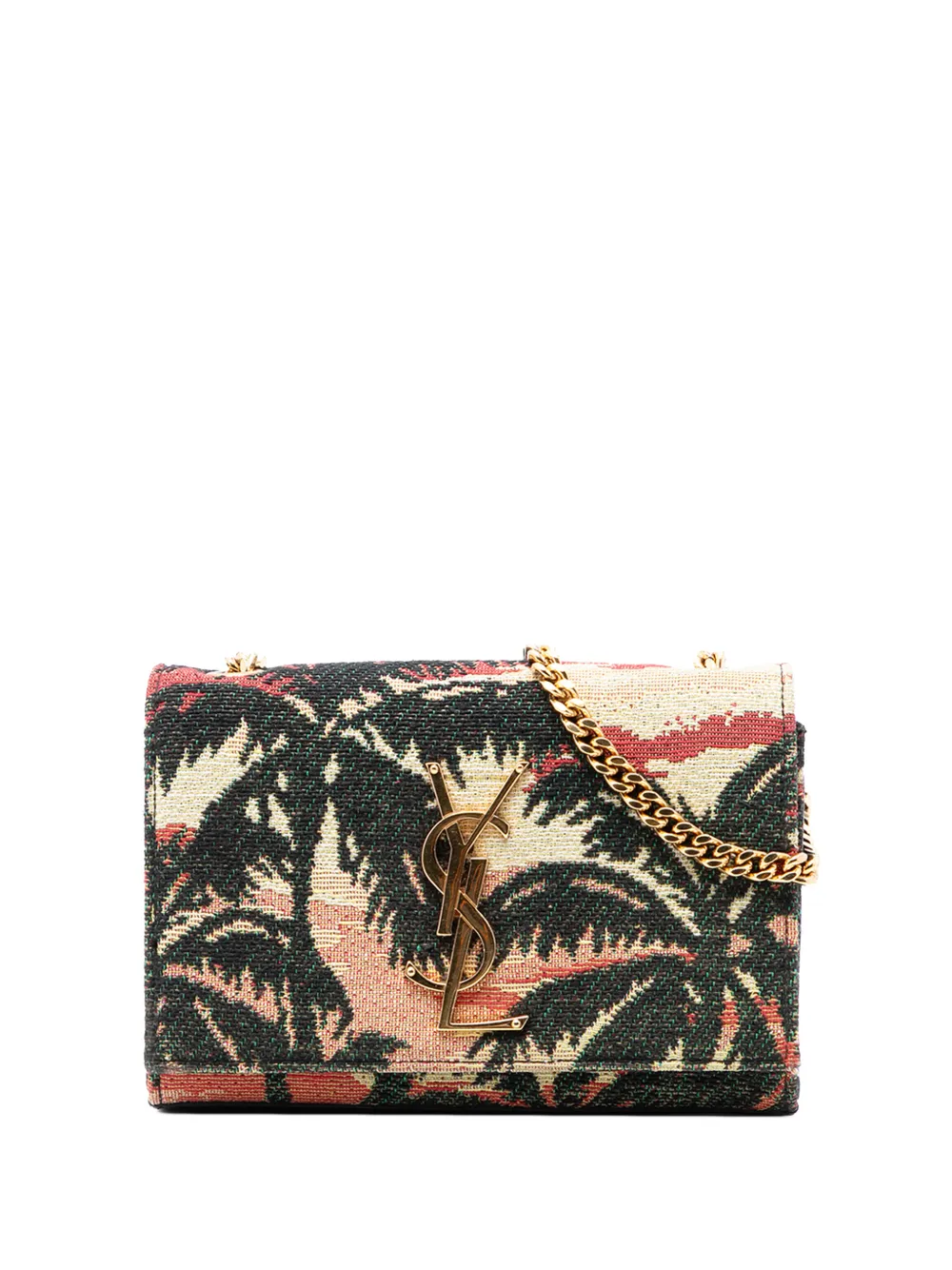 Saint Laurent Pre-Owned 2015 Small Embroidered Canvas Palm Tree Monogram Kate crossbody bag - Rosso
