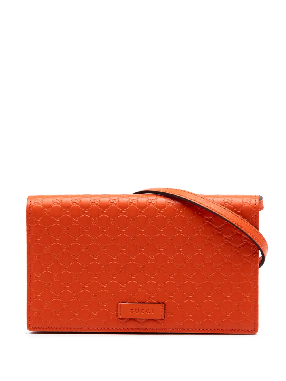 Gucci Pre-Owned 2016-2026 Microguccissima Wallet on Strap crossbody bag - Arancione