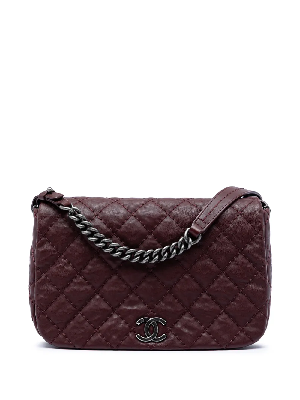 CHANEL Pre-Owned 2015-2016 CC Quilted Calfskin Wild Stitch Full Flap shoulder bag - Red