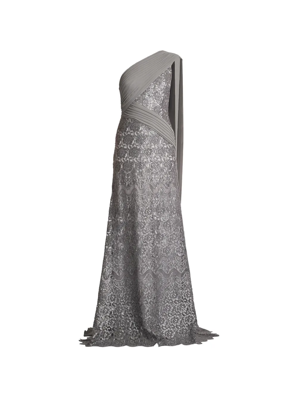 Tadashi Shoji Eamon sequin-embellished one-shoulder gown - Grey