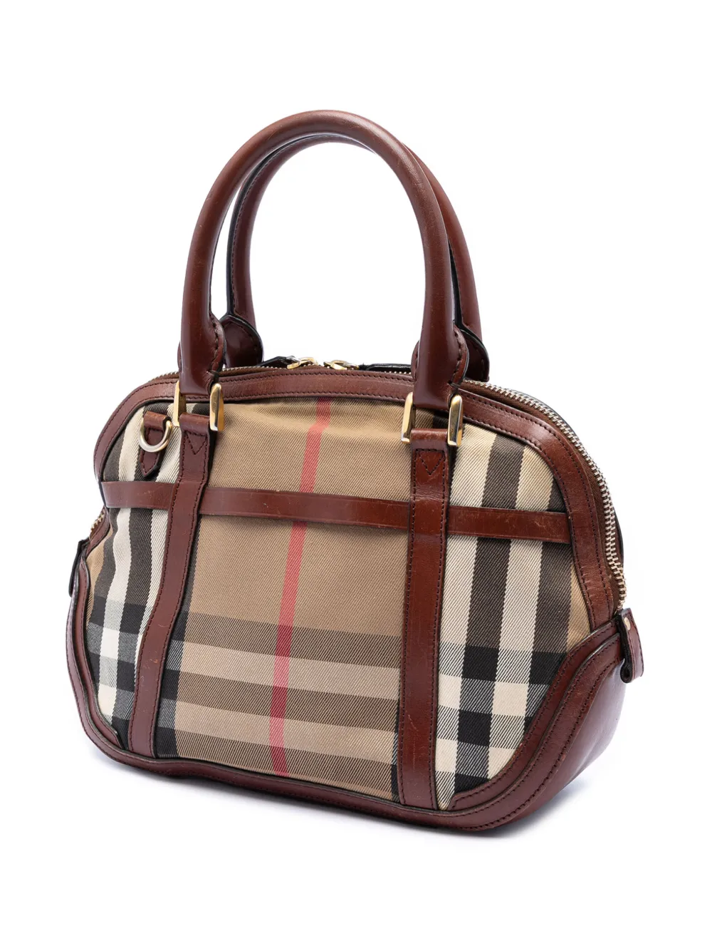  Burberry Pre-owned Borsa A Tracolla Bridle Orchard Piccola In Tela Con Motivo House Check E Finiture In Pelle 2000-2017 - Marrone 