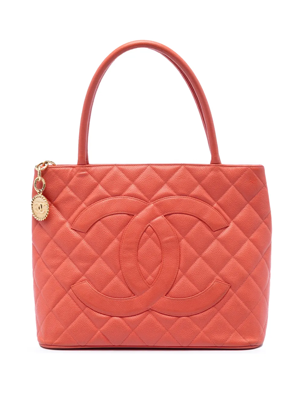 CHANEL Pre-Owned 2003-2004 Caviar Medallion tote bag - Arancione