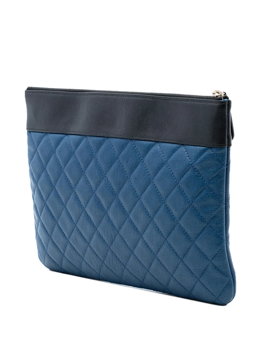  Chanel Pre-owned Bolso De Mano Mademoiselle O Case Mediano Acolchado De Piel De Oveja Bicolor 2016-2017 - Azul 
