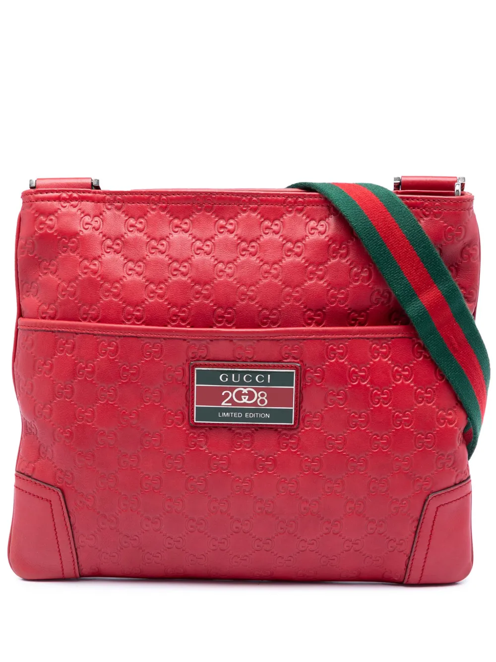Gucci Pre-Owned 2000-2015 Beijing Olympics Edition Guccissima Web crossbody bag - Rosso
