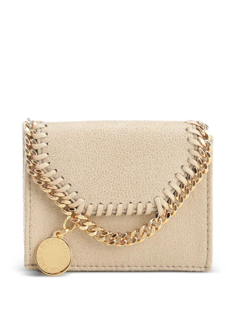 Stella McCartney Falabella chain-trim wallet - Toni neutri