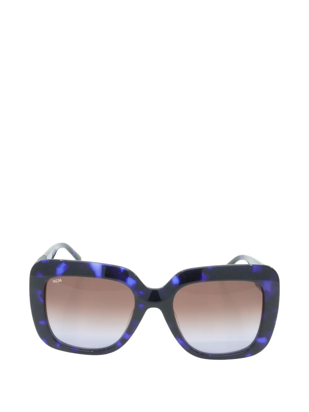 MCM tortoiseshell-effect geometric-frame sunglasses - Blau
