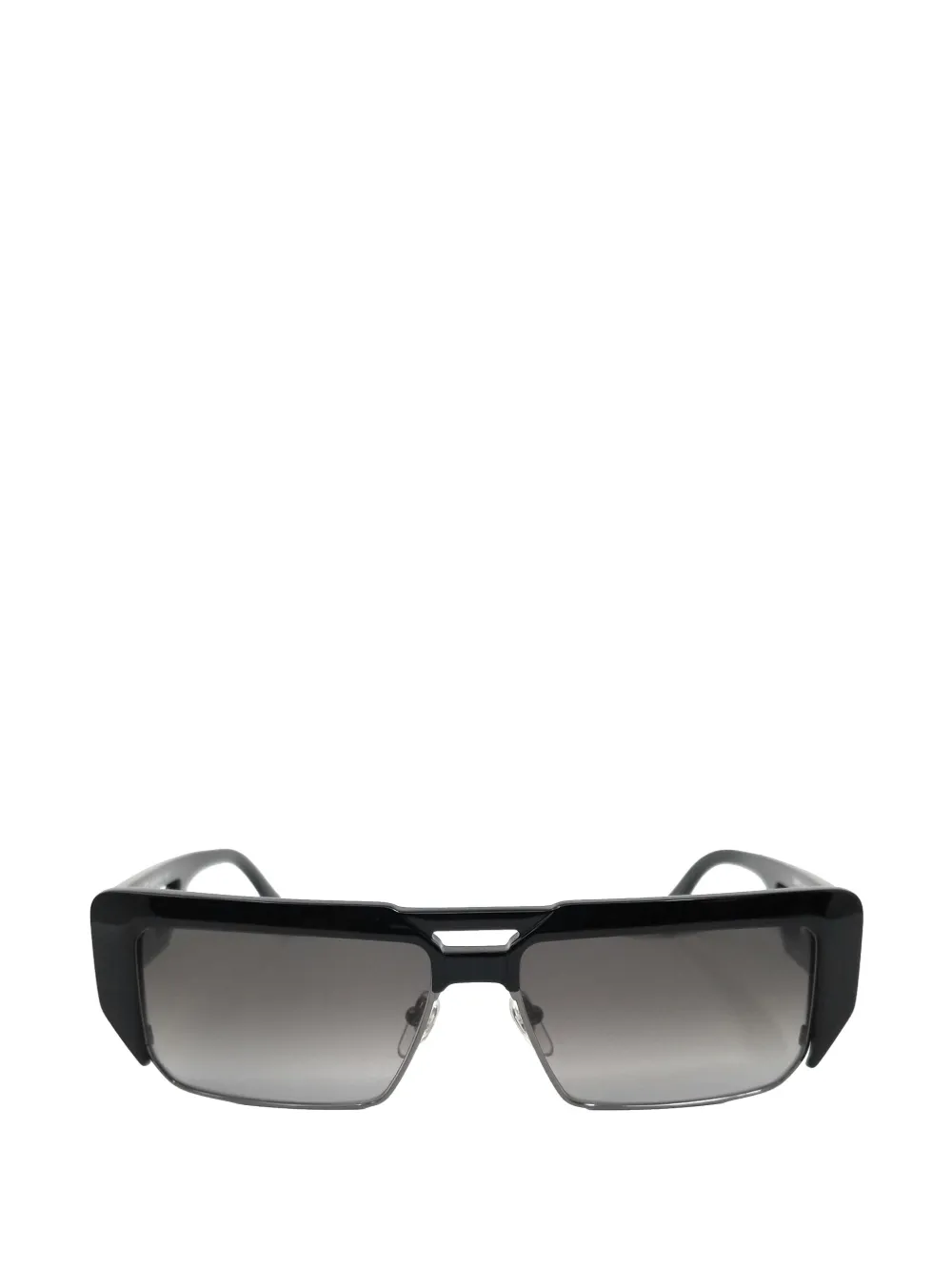 MCM logo-plaque rectangle-frame sunglasses - Schwarz