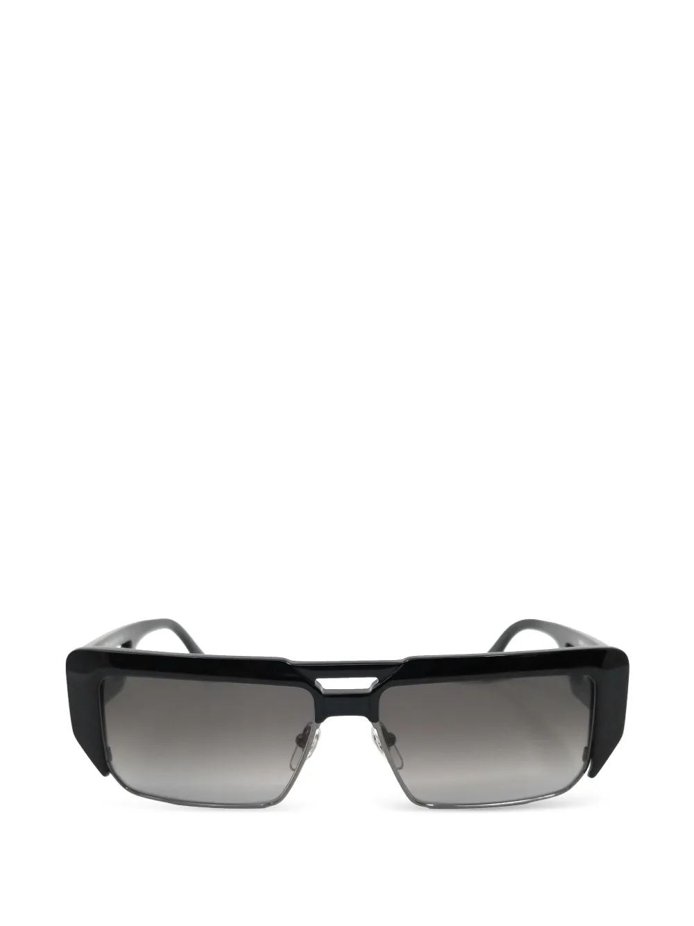 MCM logo-plaque rectangle-frame sunglasses - Nero