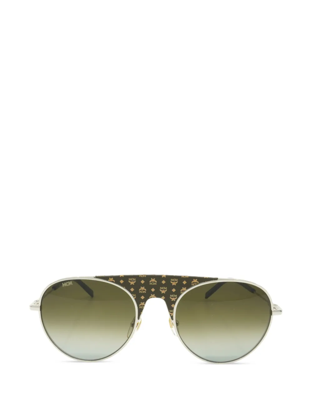 MCM monogram-print pilot-frame sunglasses - Argento