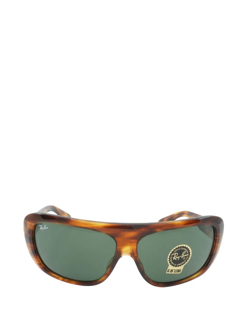 Ray-Ban tortoiseshell-effect geometric-frame sunglasses - Braun