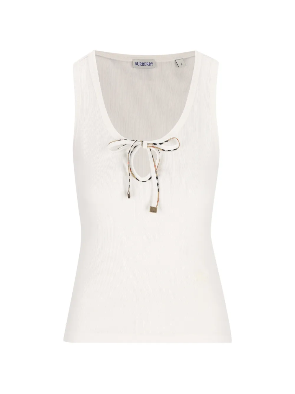 Burberry ribbed-knit tie-fastening top - Toni neutri