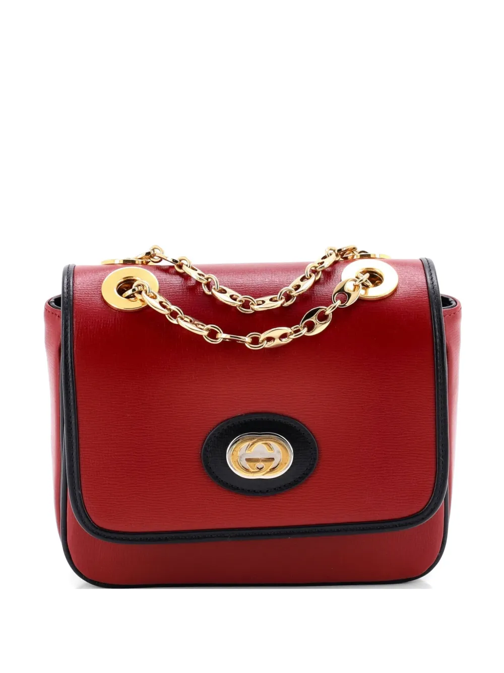 Gucci Pre-Owned Marina Chain Flap Bag Leather Mini crossbody bag - Rosso
