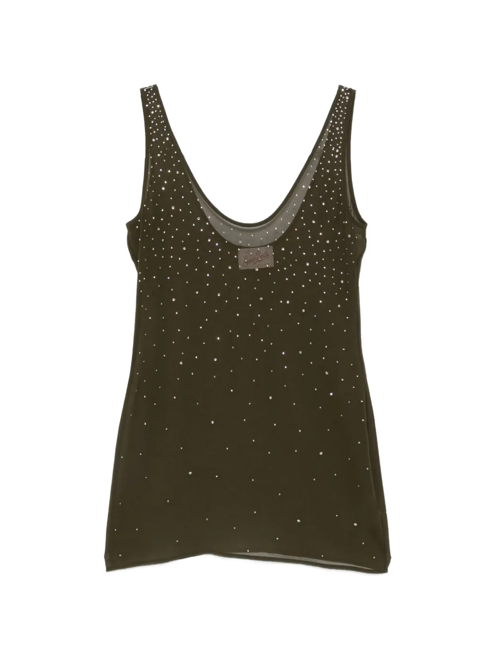 MC2 Saint Barth robe courte Raya à strass - Vert MC2 Saint Barth robe courte Raya à strass - Vert