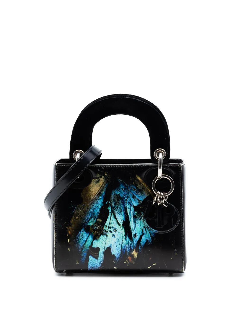 Christian Dior Pre-Owned 2016 Limited Edition Mat Collishaw Lady Art Mini Calfskin Butterfly Lady Dior satchel - Nero